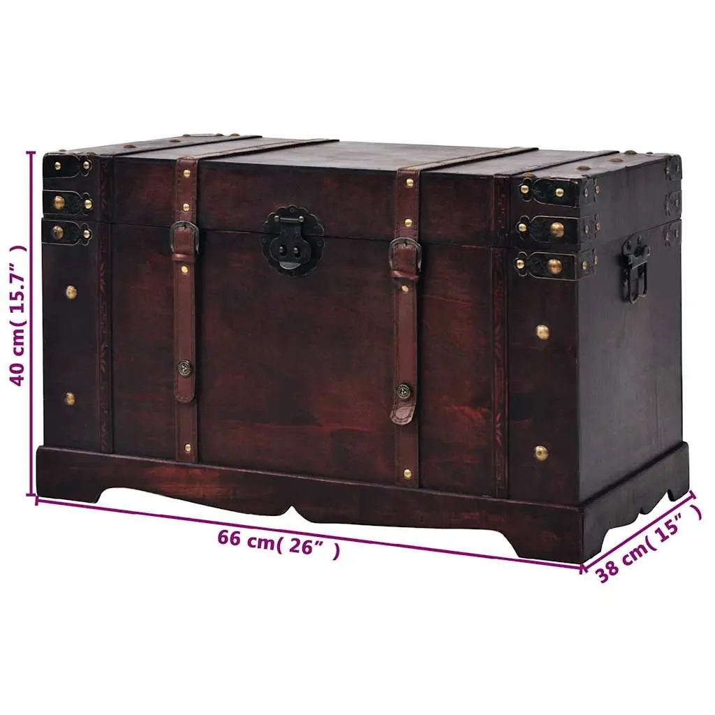 Wooden Storage Chest Antique Style Organizing Brown 66 x 38 x 40 cm