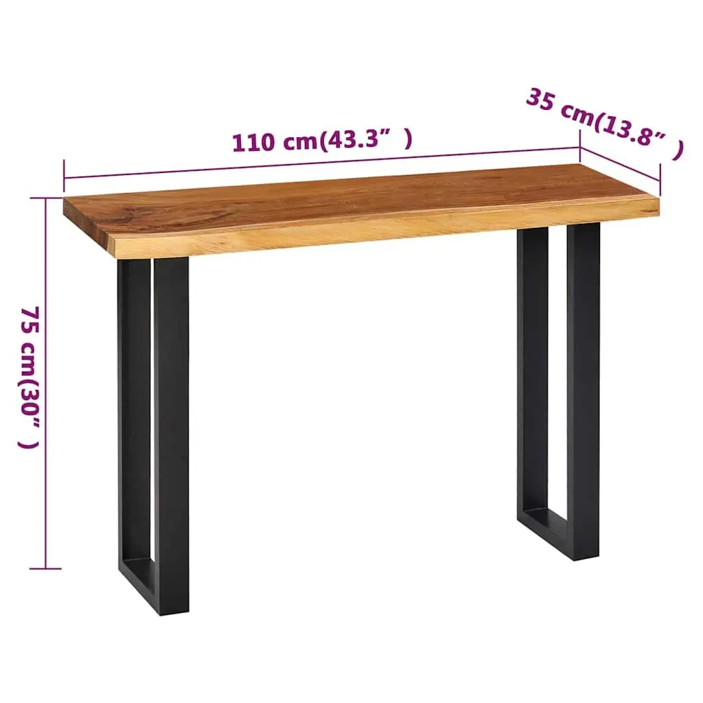Solid Suar Wood Console Table with Unique Finish 110x35x75 cm