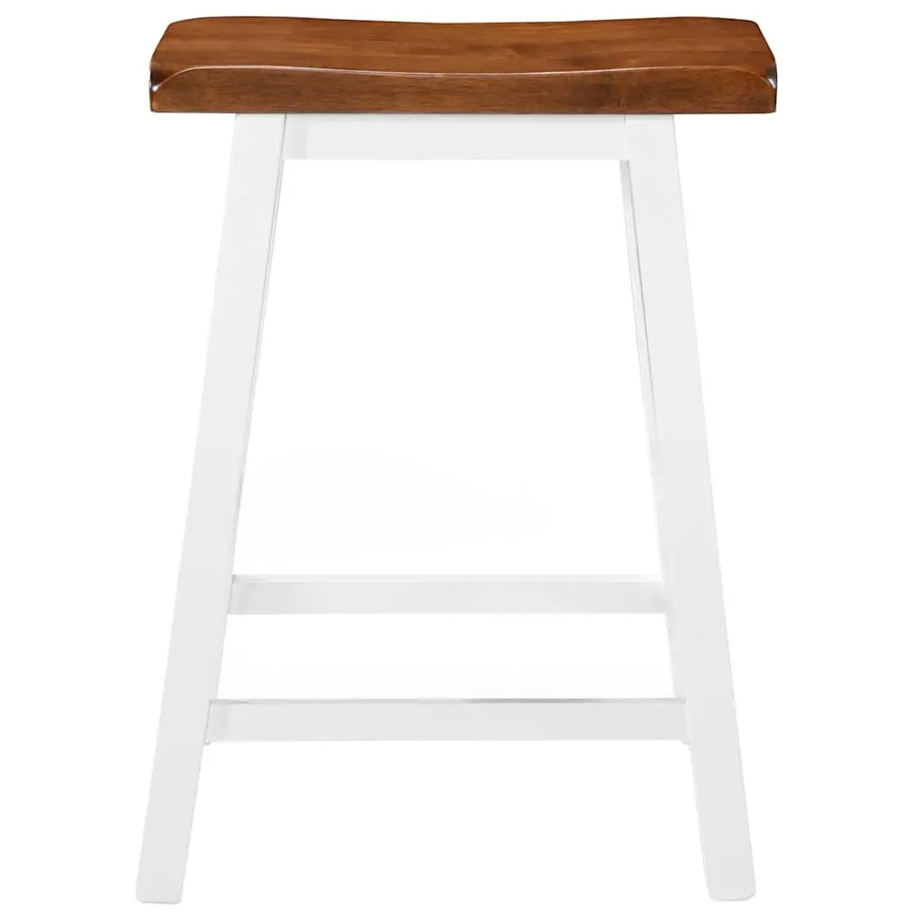Bar Stools Solid Wood Kitchen Counter Dining Chairs Set 2 Piece Brown