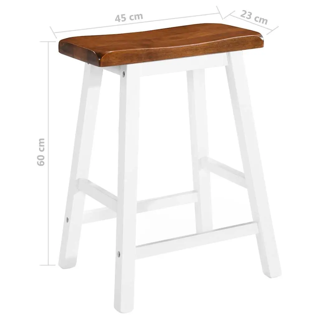 Bar Stools Solid Wood Kitchen Counter Dining Chairs Set 2 Piece Brown