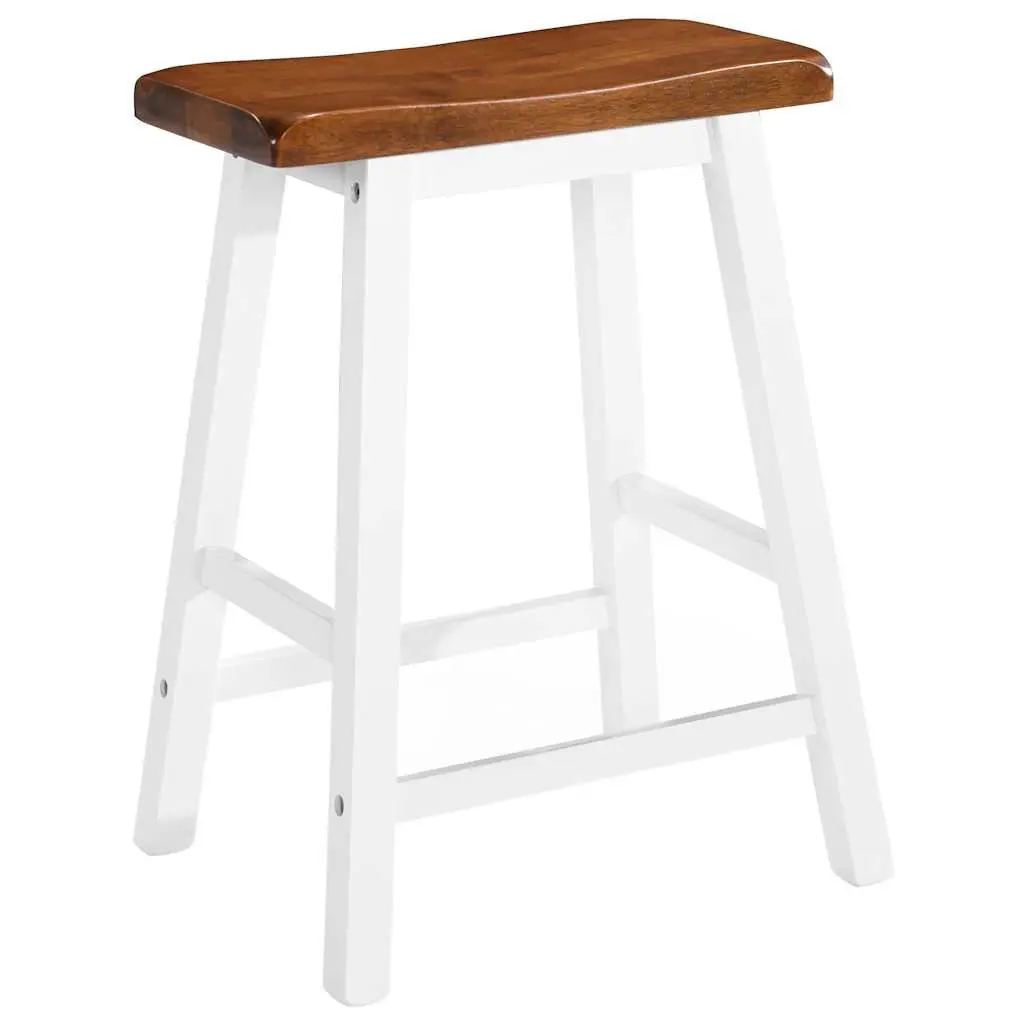 Bar Table and Stool Set Kitchen Dining Furniture 3 Piece Brown Wood