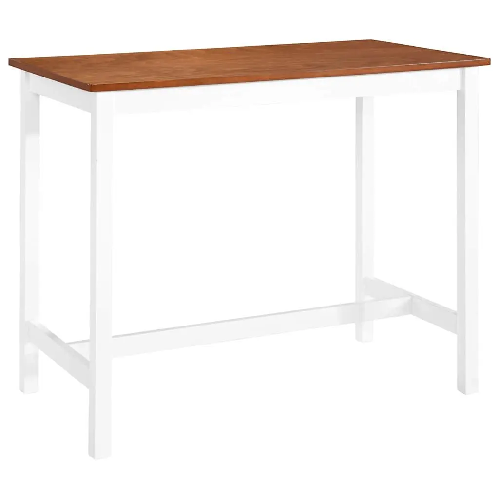 Bar Table and Stool Set Kitchen Dining Furniture 3 Piece Brown Wood