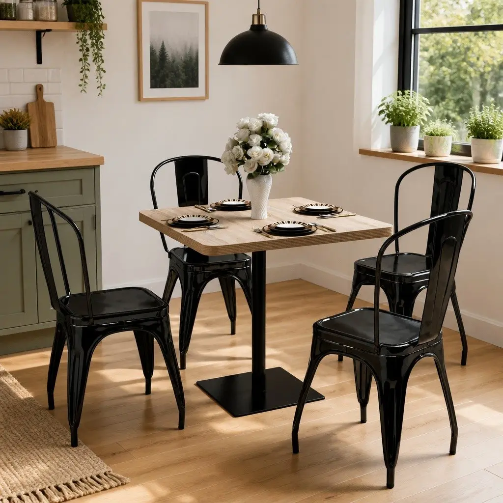 Bistro Dining Table Square 80x80cm Kitchen Restaurant Coffee Shop Furniture