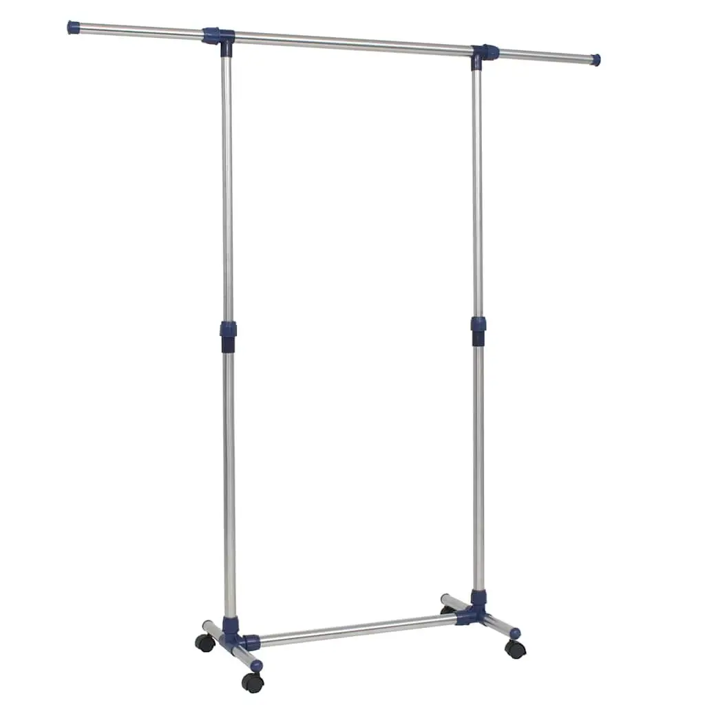 Adjustable Clothes Rack Garment Storage Organiser 165 x 44 x 150 cm Silver