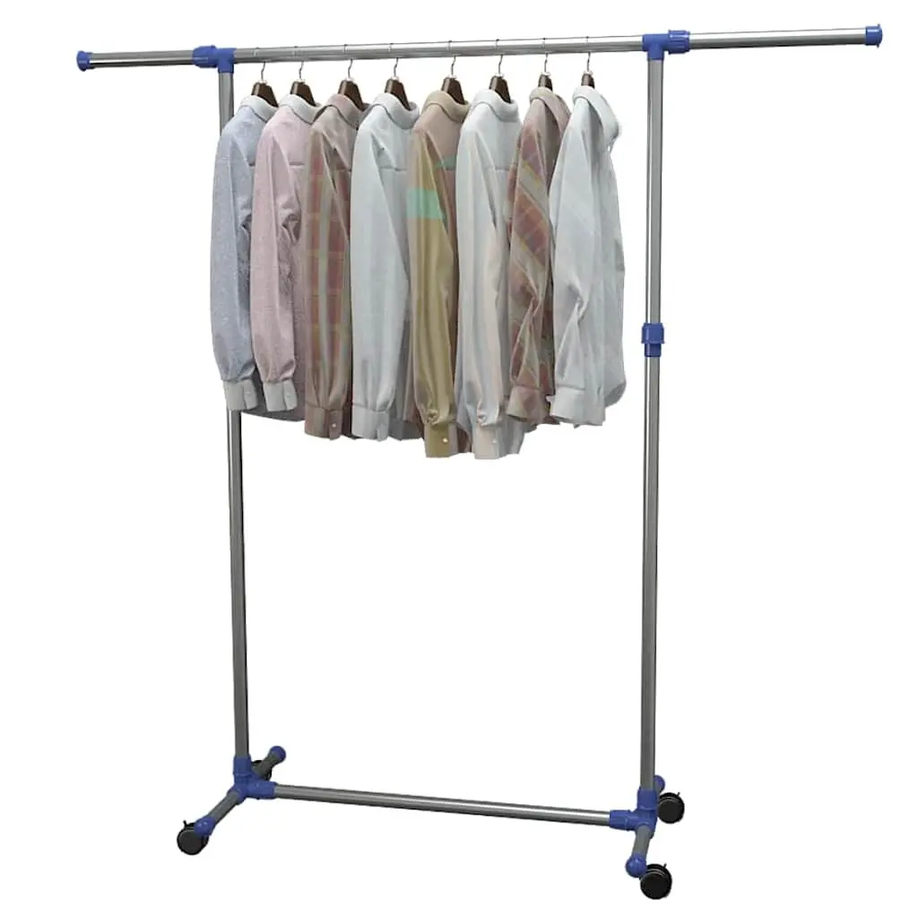 Adjustable Clothes Rack Garment Storage Organiser 165 x 44 x 150 cm Silver