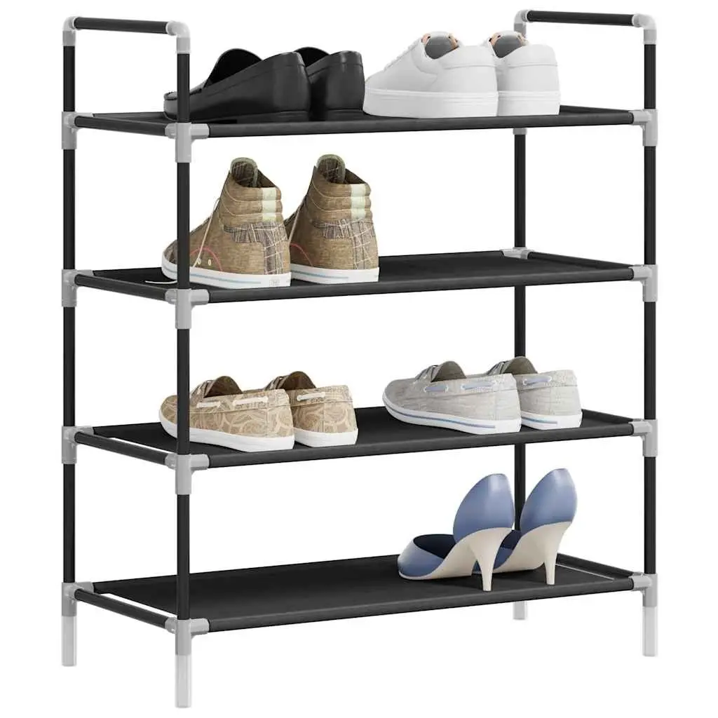 Shoe Rack Organiser 4 Shelf Storage Non-woven Fabric Black