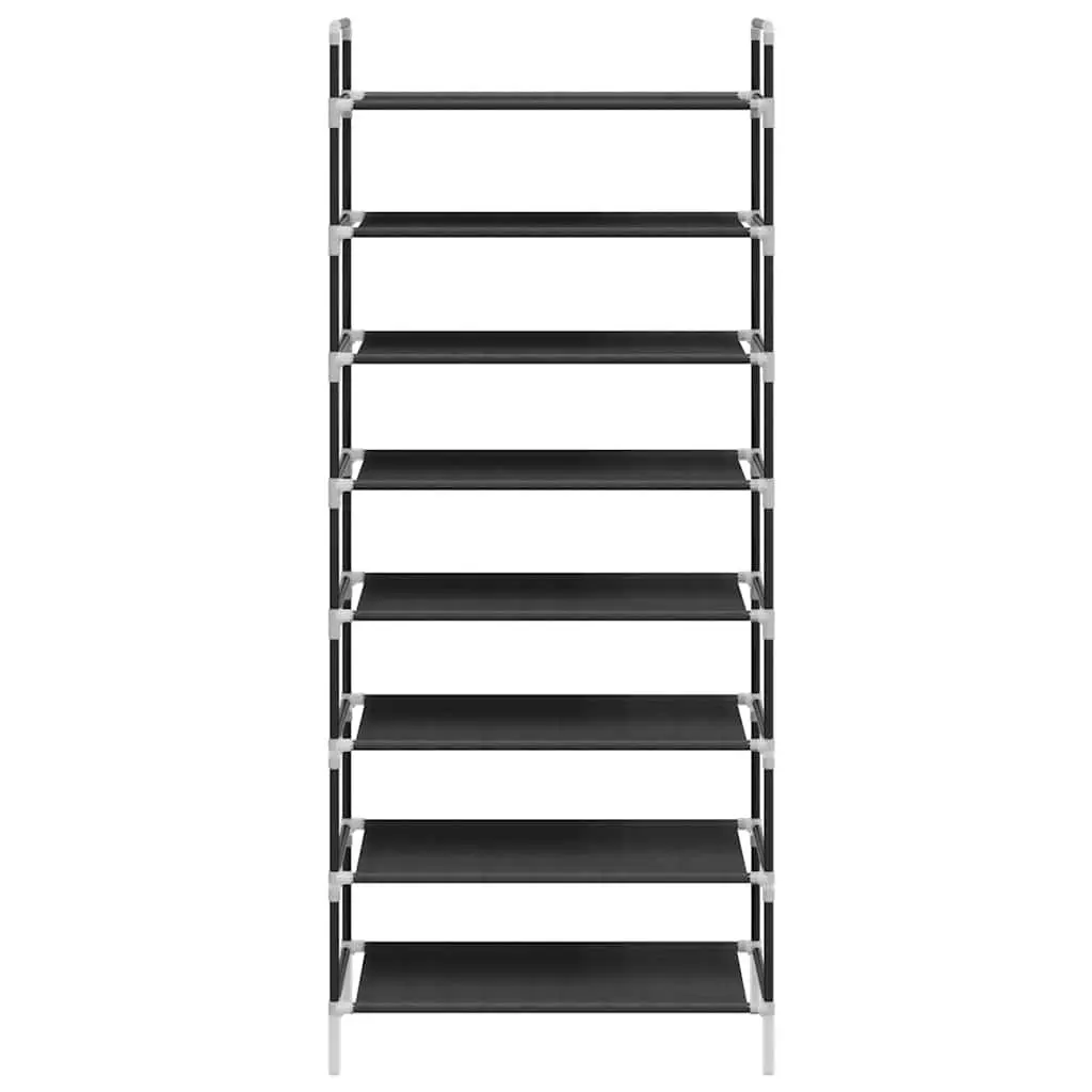 Shoe Rack Storage Organiser 8 Shelves Metal Frame Non-woven Fabric Black