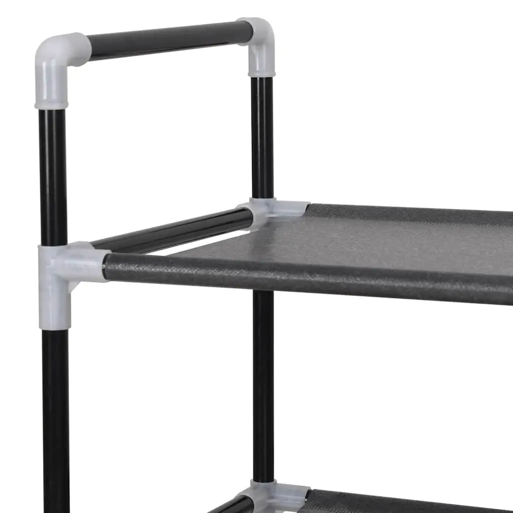 Shoe Rack Storage Organiser 8 Shelves Metal Frame Non-woven Fabric Black