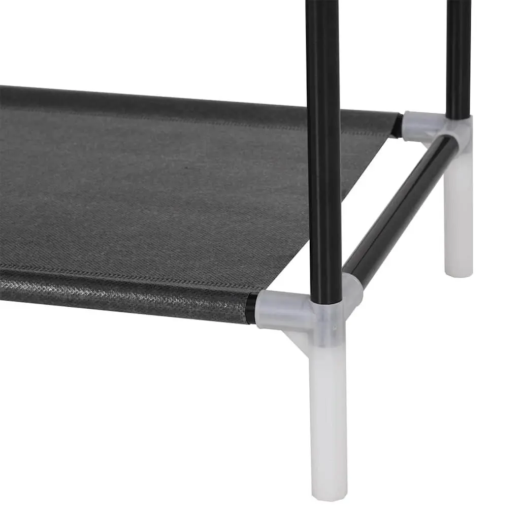 Shoe Storage Rack Black Metal Frame 10 Shelf Non-woven Fabric Organiser