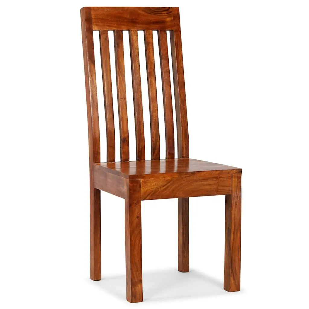 Dining Chairs 2 pcs Solid Wood Modern Sleek Kitchen Furniture Honey