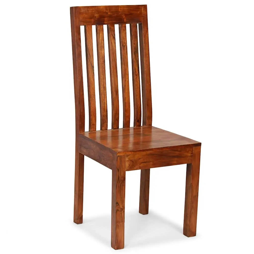 Dining Chairs 2 pcs Solid Wood Modern Sleek Kitchen Furniture Honey