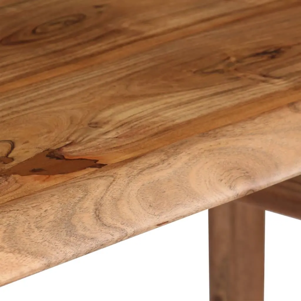 Solid Acacia Wood Writing Desk Rustic Live Edge Computer Table Home Office