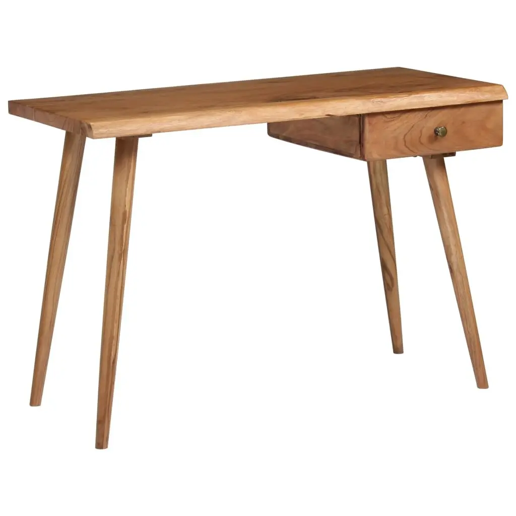 Solid Acacia Wood Writing Desk Rustic Live Edge Computer Table Home Office