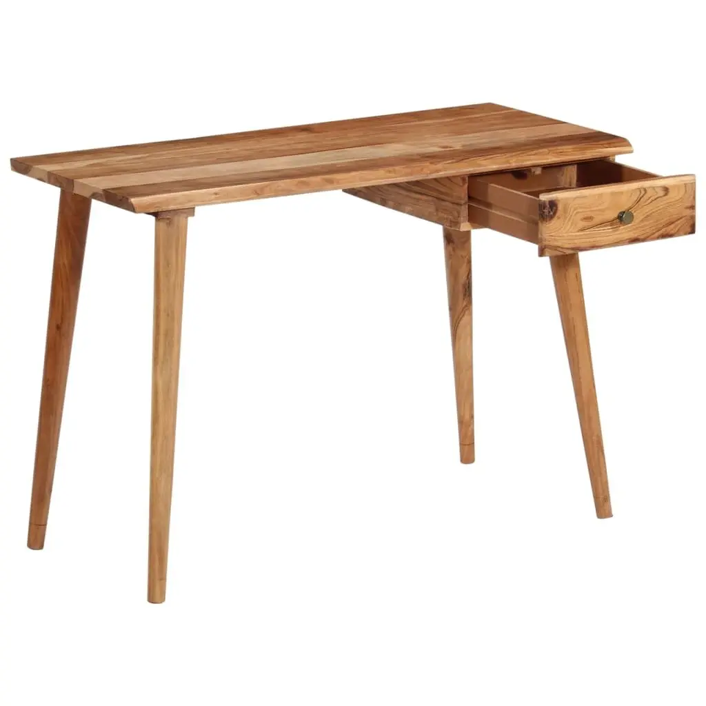 Solid Acacia Wood Writing Desk Rustic Live Edge Computer Table Home Office