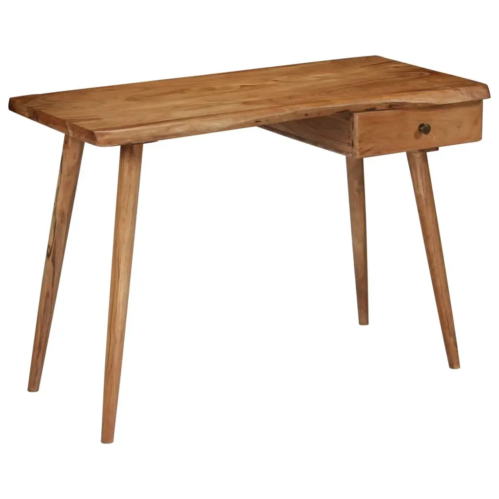 Solid Acacia Wood Writing Desk Rustic Live Edge Computer Table Home Office