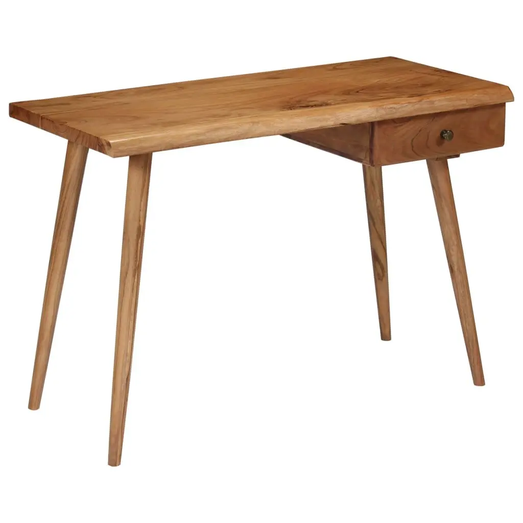 Solid Acacia Wood Writing Desk Rustic Live Edge Computer Table Home Office