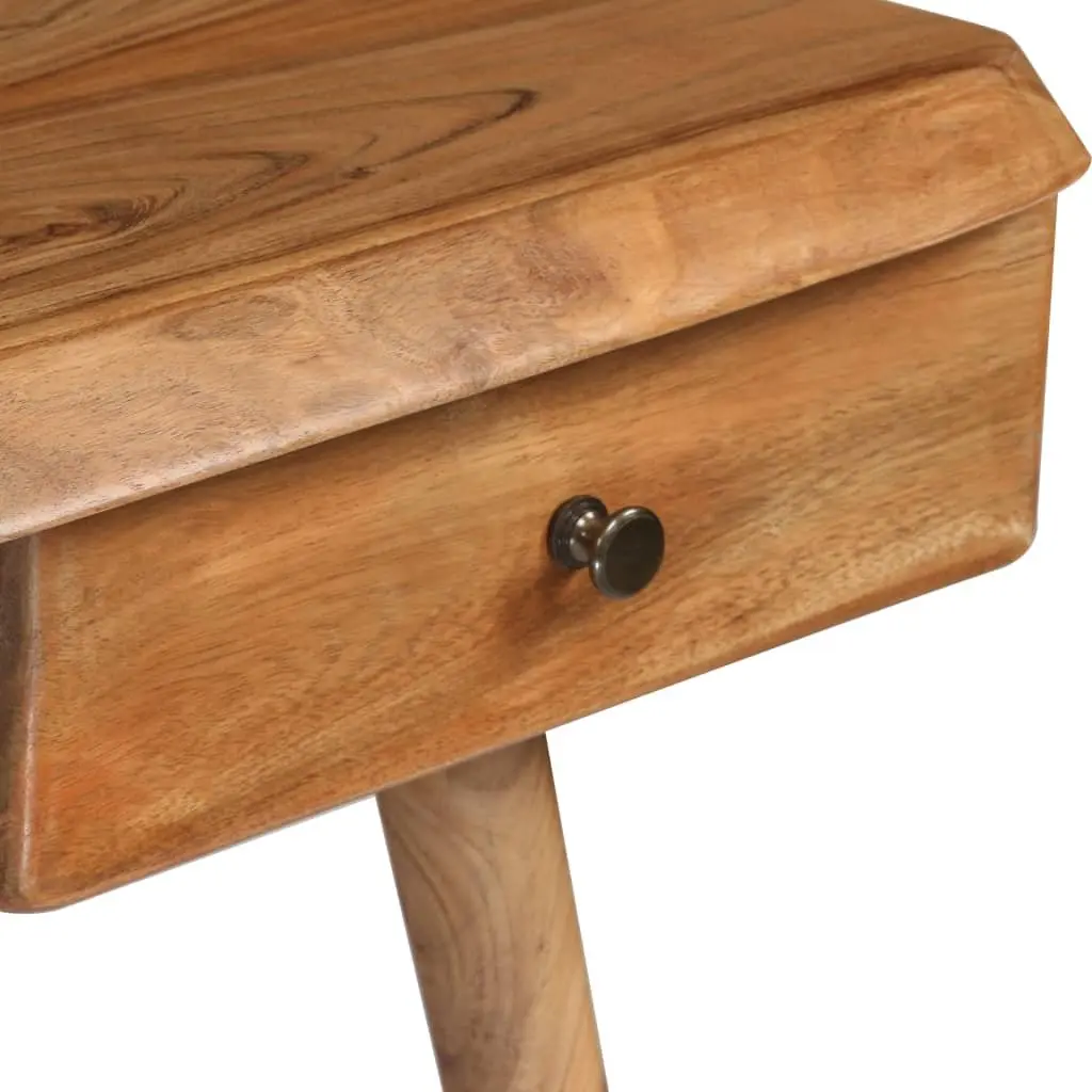 Solid Acacia Wood Writing Desk Rustic Live Edge Computer Table Home Office
