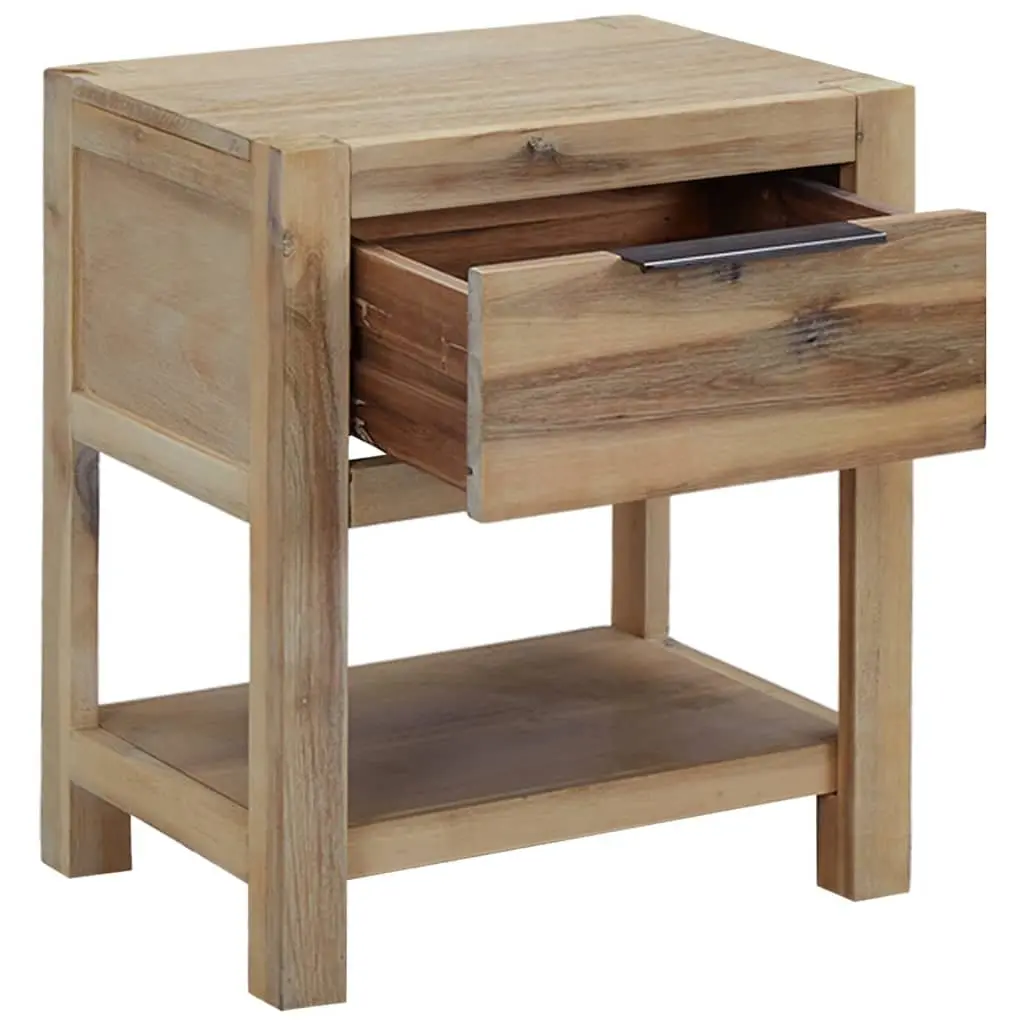Bedside Table Nightstand with Drawer Solid Wood Brown 40x30x48 cm