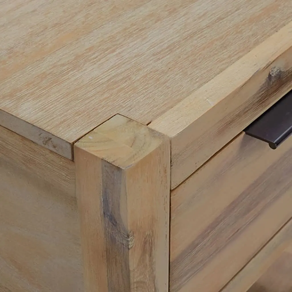 Bedside Table Nightstand with Drawer Solid Wood Brown 40x30x48 cm