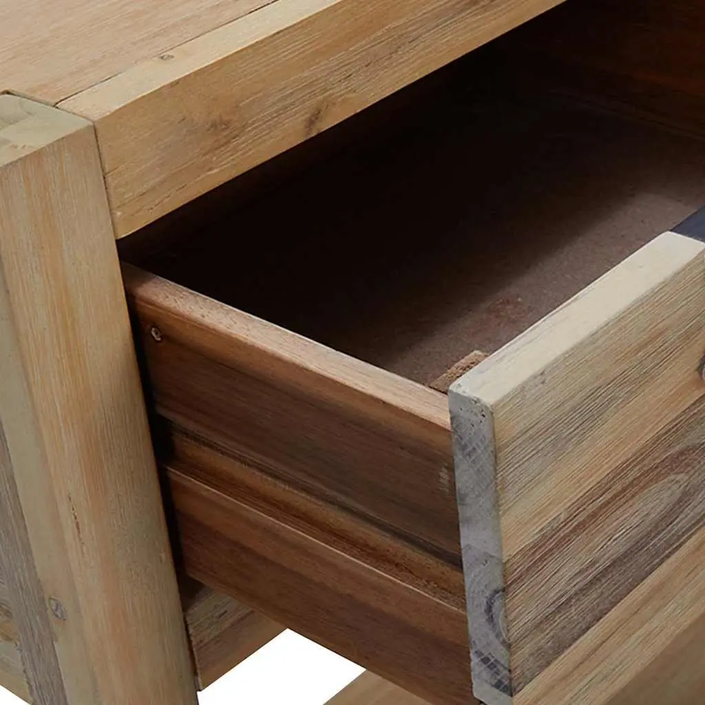 Console Table 82x33x73 cm Solid Acacia Wood with Shelf and 2 Drawers Storage