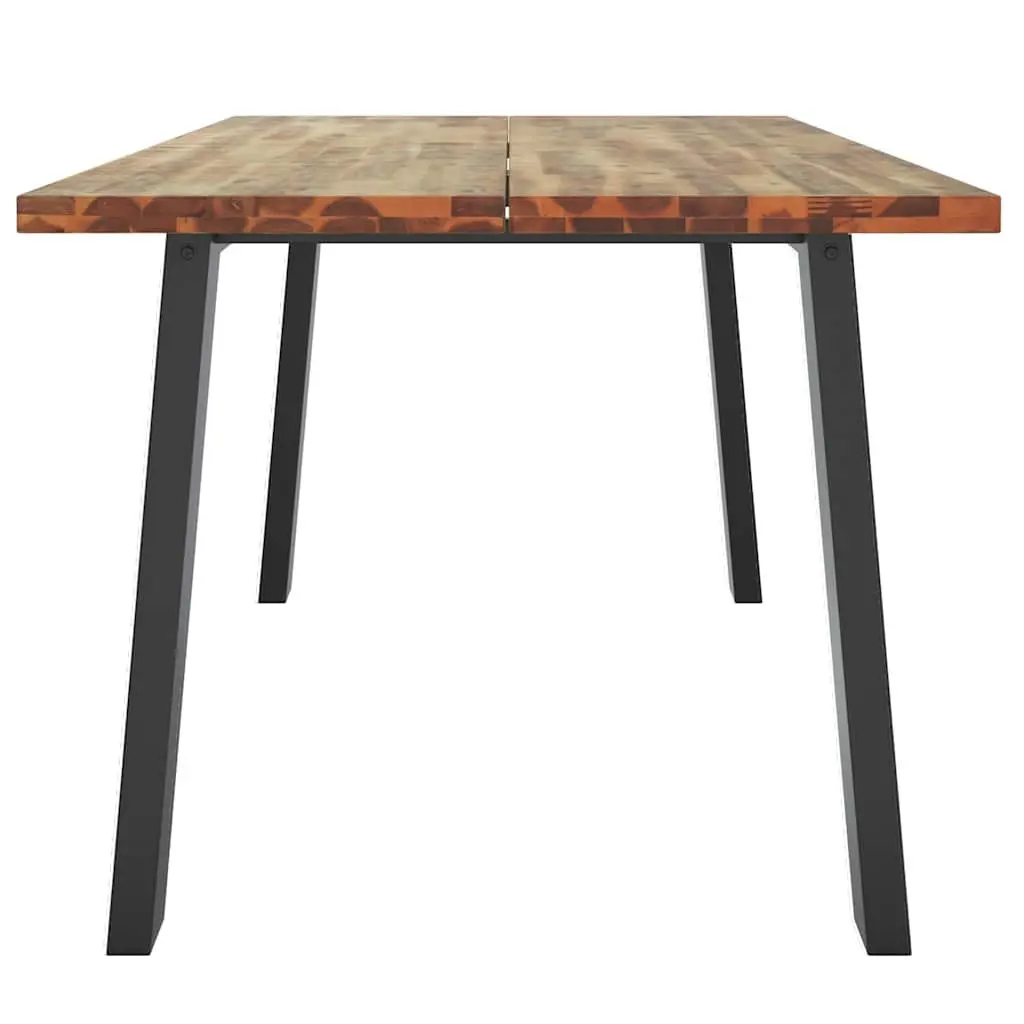 Dining Table Solid Acacia Wood 170x90x75 cm Industrial Style Brown