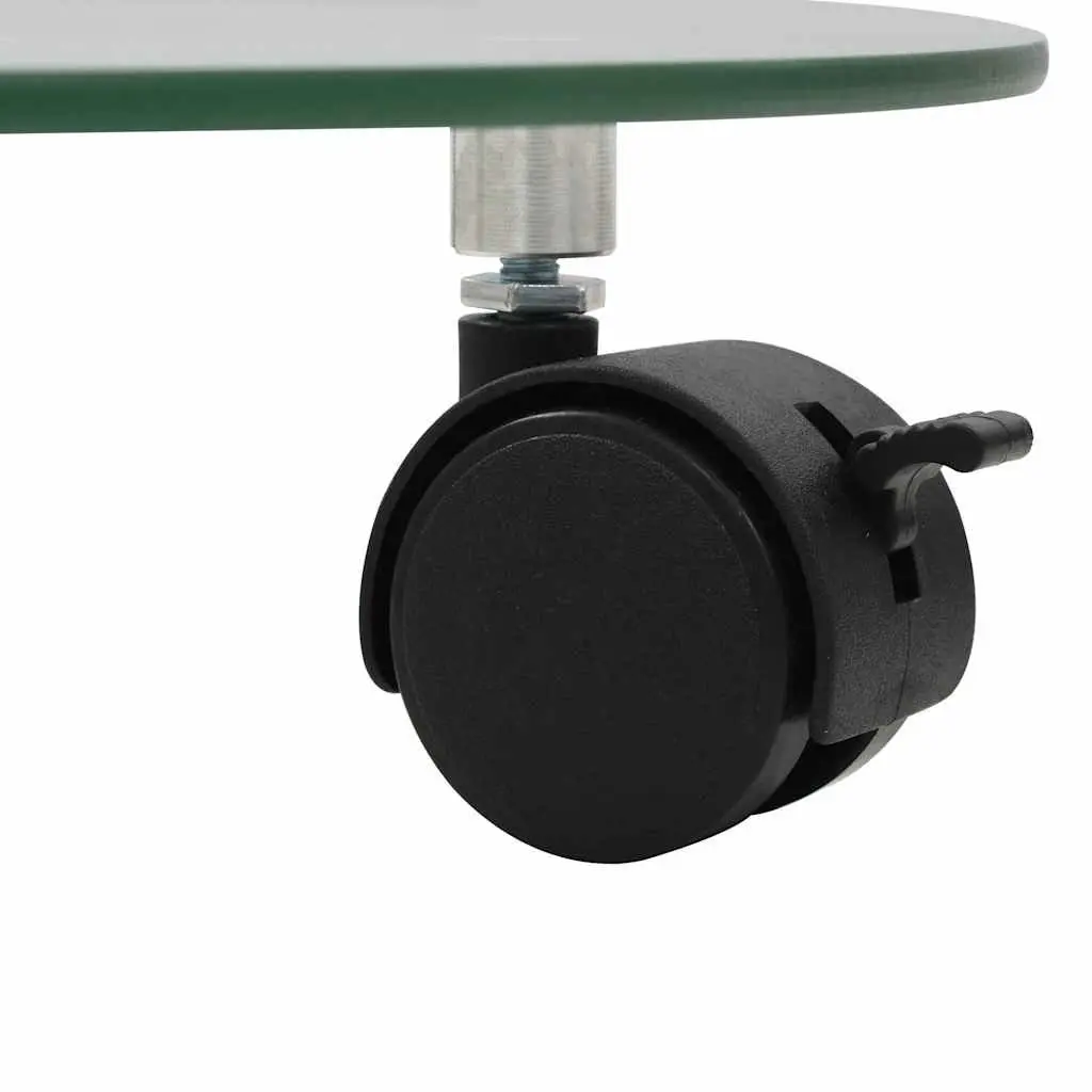 Plant Rollers 2 pcs 28 cm Round Tempered Glass 360 Degree Rotatable Lockable Transparent