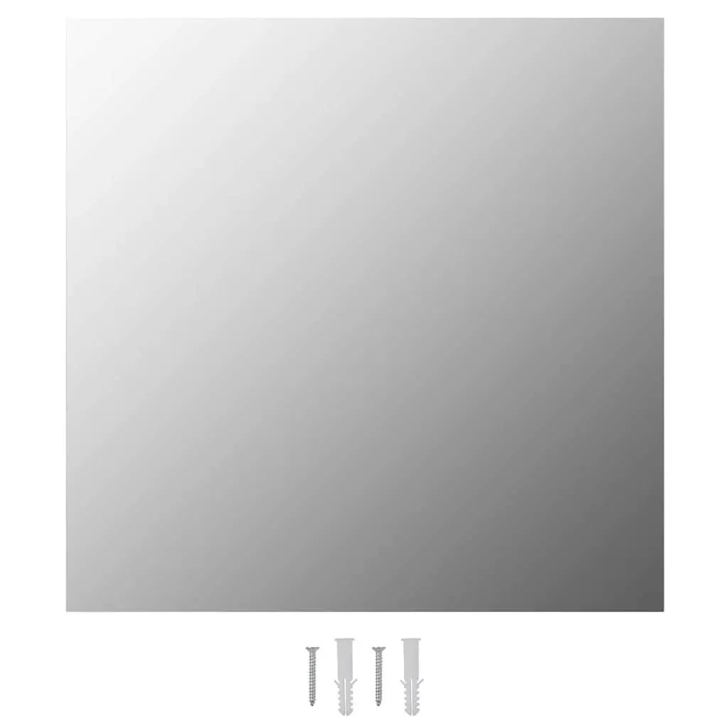 Square Wall Mirror 40x40 cm Glass Decor Silver for Bedroom Living Room Dressing Room