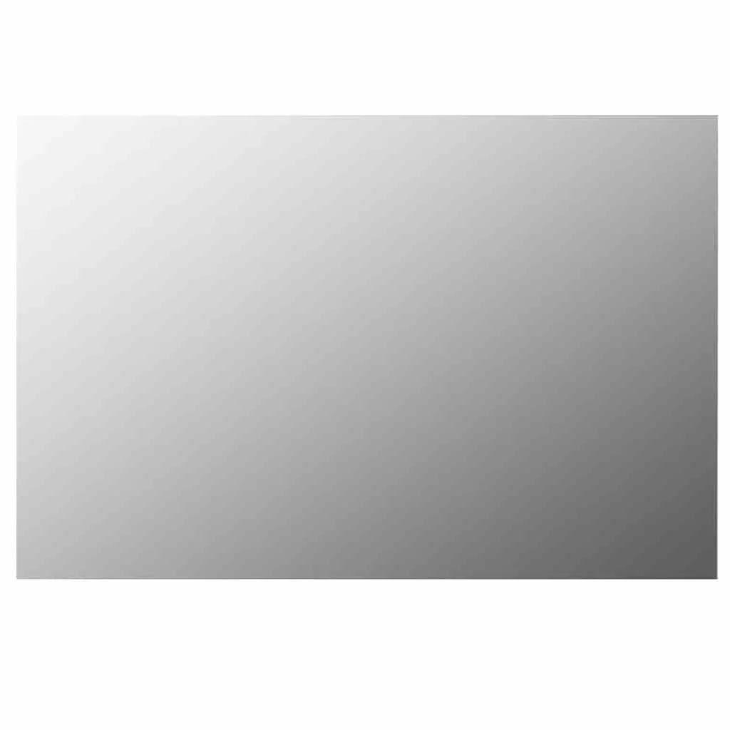 Silver Glass Wall Mirror 60x40cm Rectangular for Bedroom Living Room Home Decor