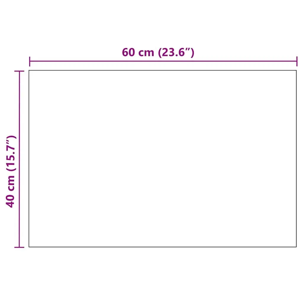 Silver Glass Wall Mirror 60x40cm Rectangular for Bedroom Living Room Home Decor