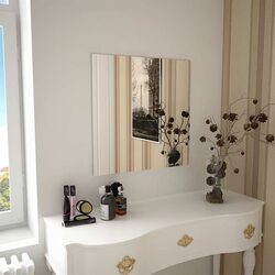 Warm and Practical Square Wall Mirror 60x60 cm Silver