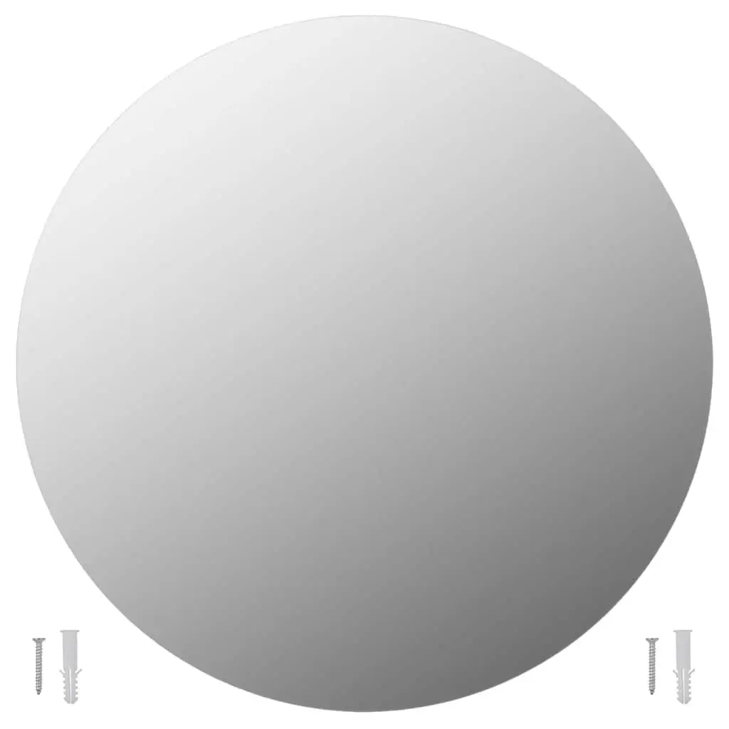 Round Wall Mirror 50cm Diameter Silver Modern Minimalist Home Decor