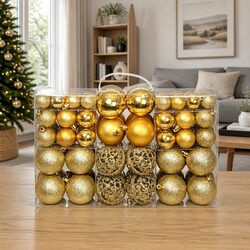Warm and Value-Driven 100 Gold Christmas Ornaments
