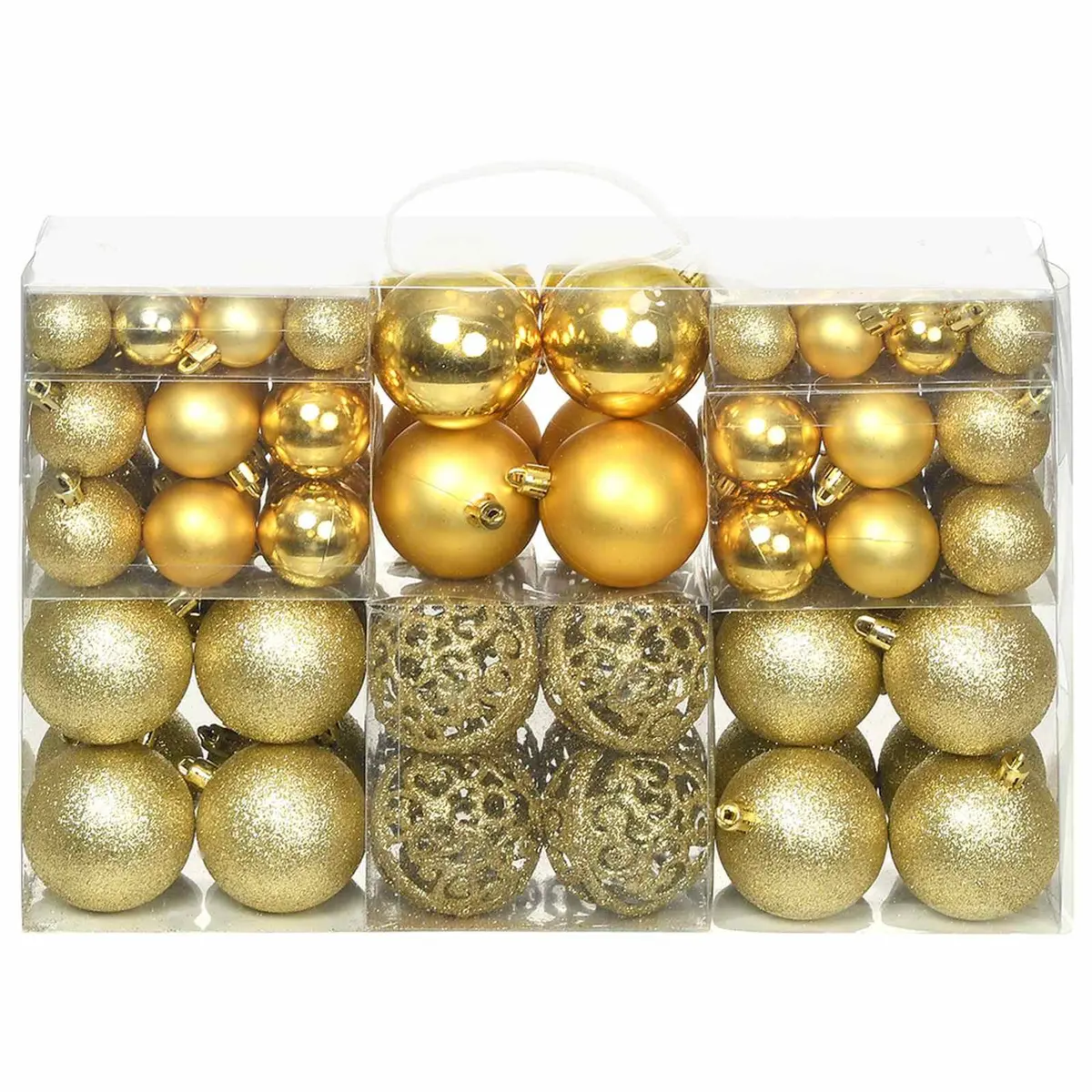 Christmas Ball Ornament Set Shatterproof Decoration 3cm 4cm 6cm Gold