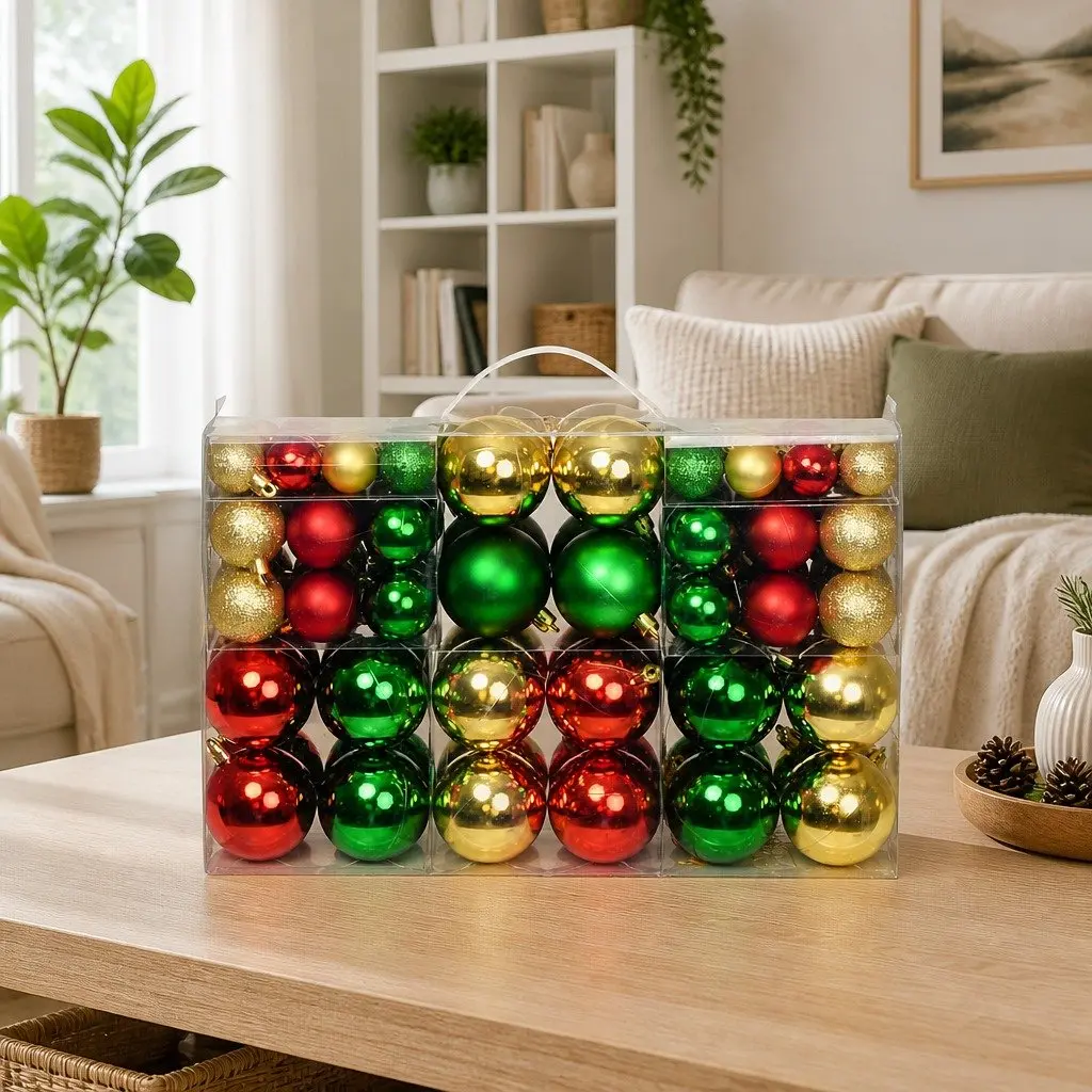 Christmas Balls Multicolour Tree Ornaments Shatterproof 100 Piece