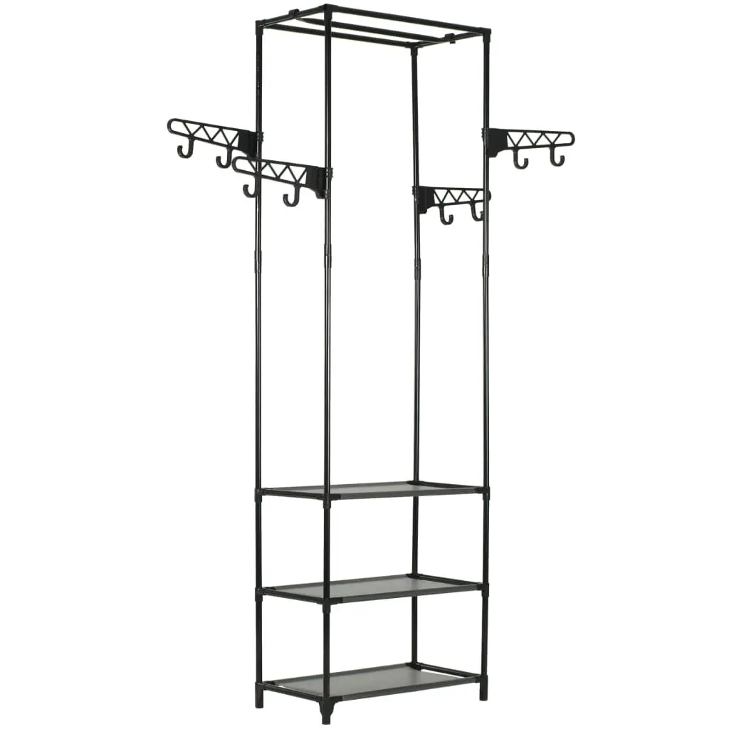 Clothes Rack Garment Storage 55 x 28.5 x 175 cm Black Steel Frame Non-Woven Fabric Shelves