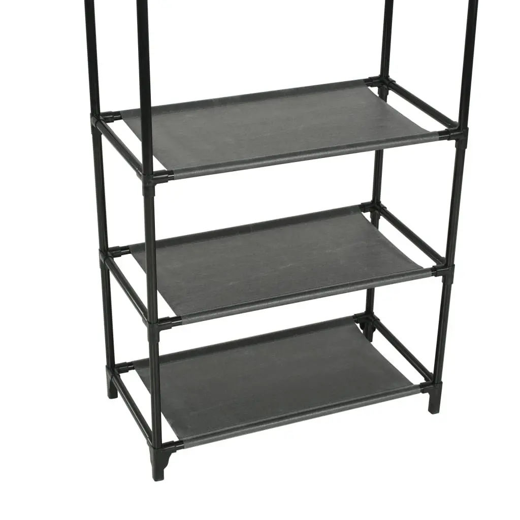 Clothes Rack Garment Storage 55 x 28.5 x 175 cm Black Steel Frame Non-Woven Fabric Shelves