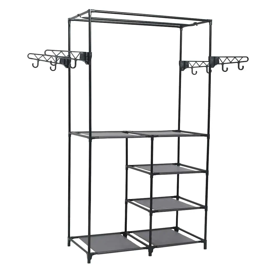 Clothes Rack Garment Storage 87 x 44 x 158 cm Black Steel Frame Non-woven Fabric Shelves