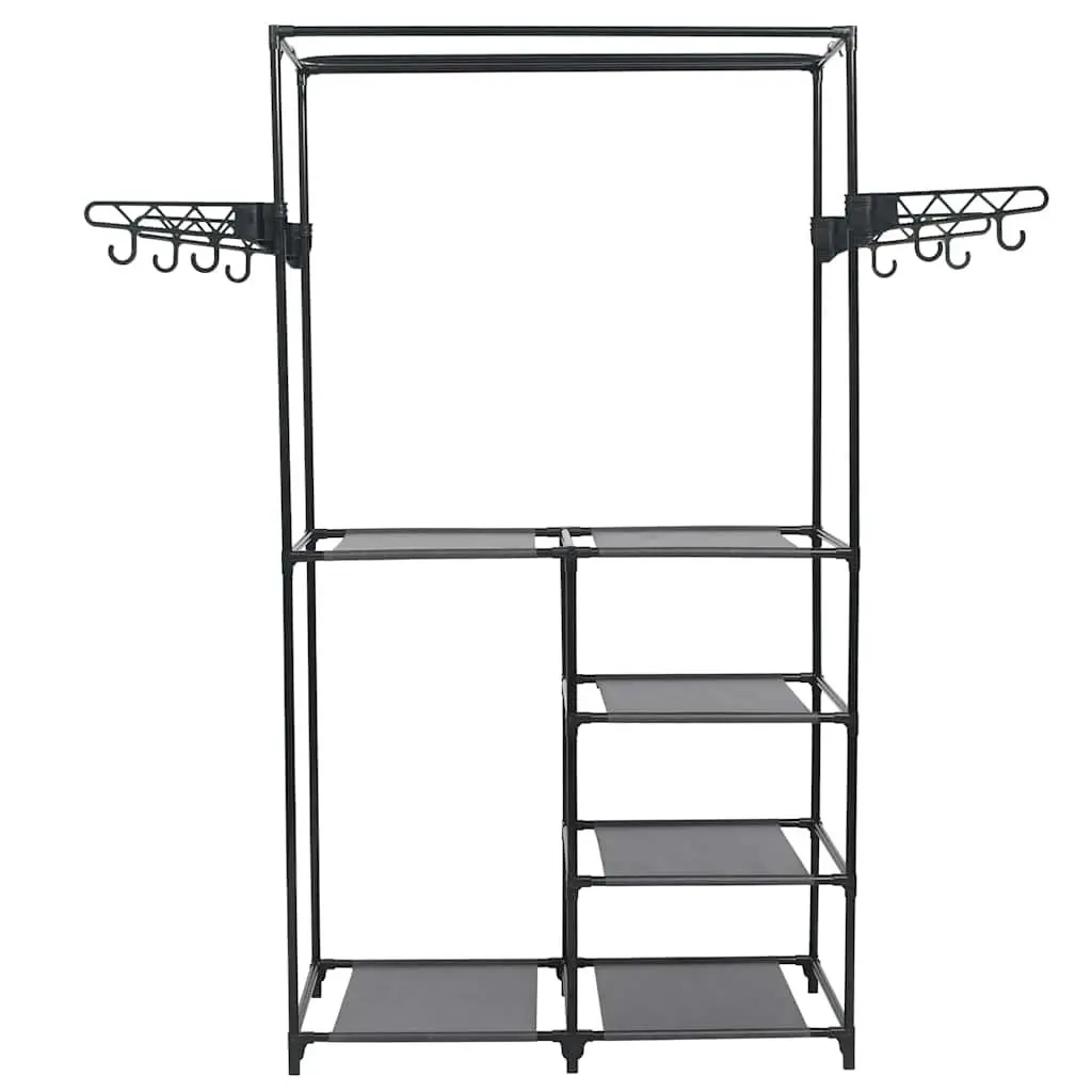 Clothes Rack Garment Storage 87 x 44 x 158 cm Black Steel Frame Non-woven Fabric Shelves