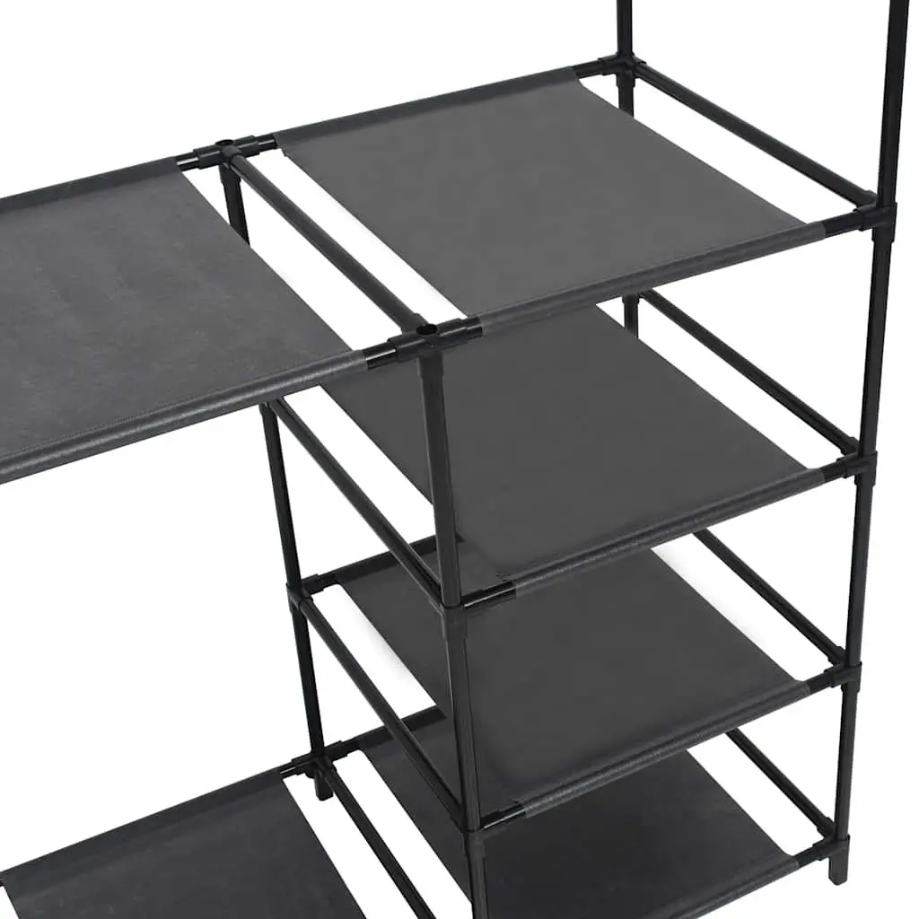 Clothes Rack Garment Storage 87 x 44 x 158 cm Black Steel Frame Non-woven Fabric Shelves