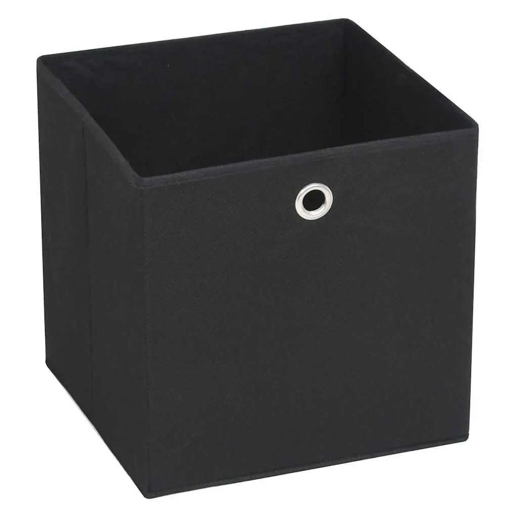 Non-woven Storage Boxes Household Organisers 32x32x32cm Black Fabric Foldable