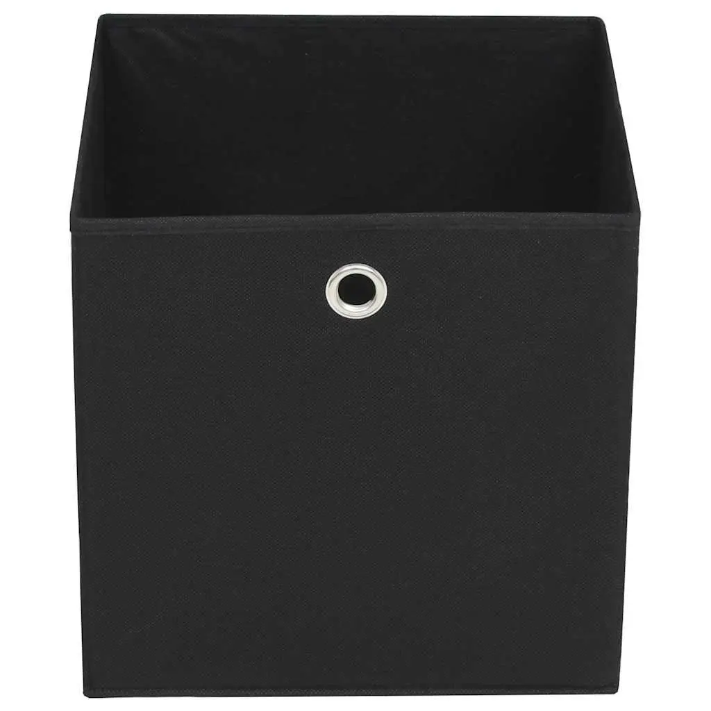 Non-woven Storage Boxes Household Organisers 32x32x32cm Black Fabric Foldable