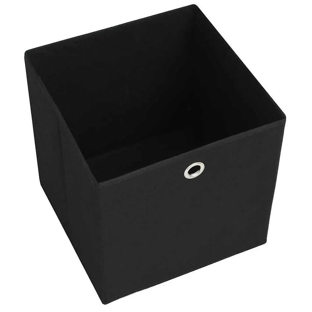 Non-woven Storage Boxes Household Organisers 32x32x32cm Black Fabric Foldable