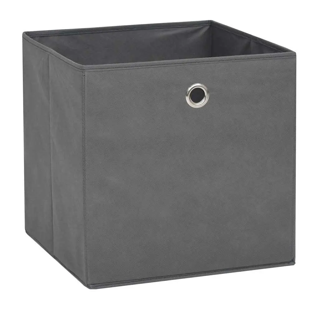 Storage Boxes Organiser 32x32x32 cm Grey Non-woven Fabric Collapsible 10 Piece
