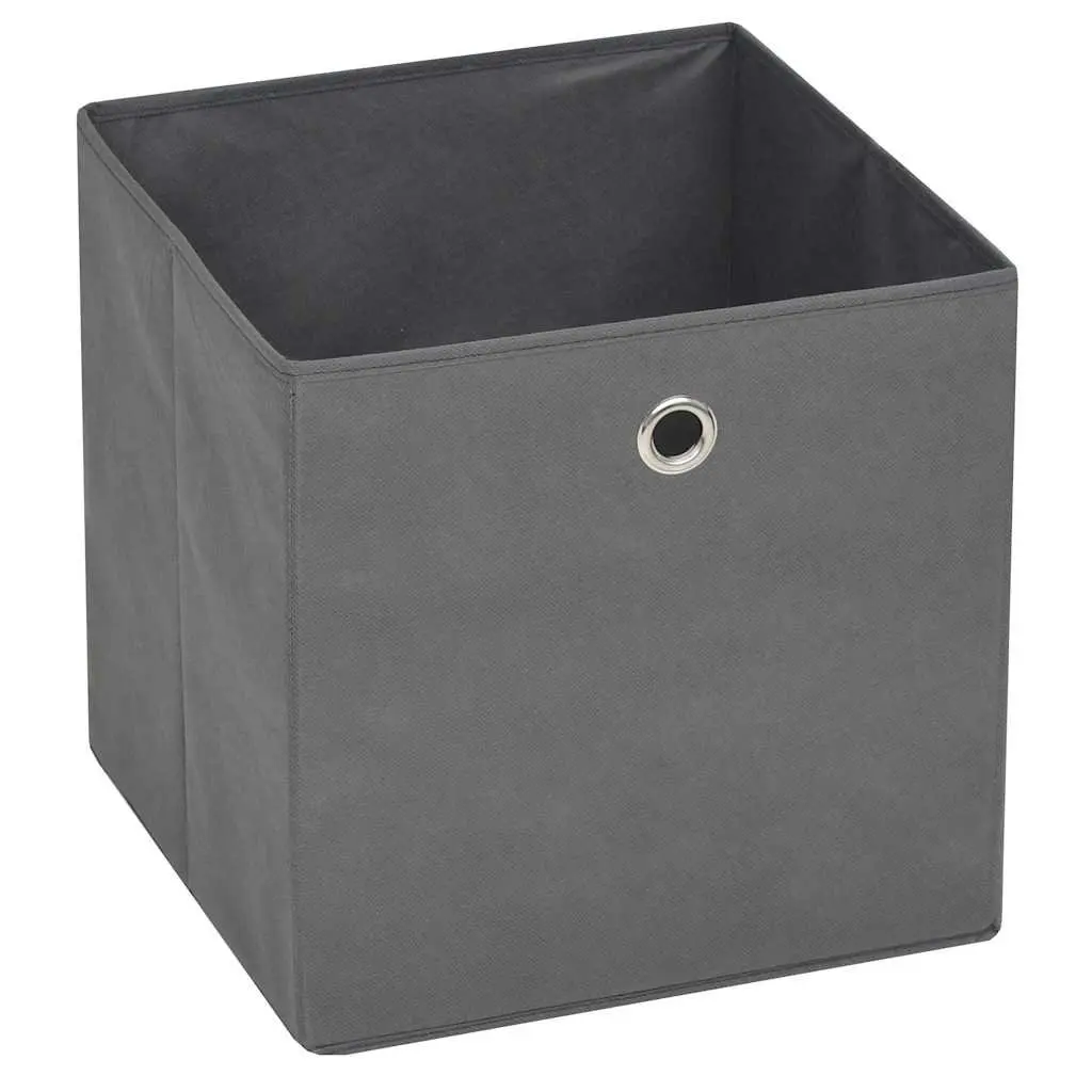Storage Boxes Organiser 32x32x32 cm Grey Non-woven Fabric Collapsible 10 Piece
