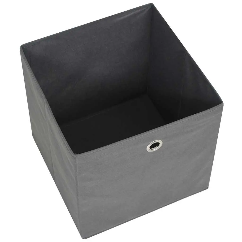 Storage Boxes Organiser 32x32x32 cm Grey Non-woven Fabric Collapsible 10 Piece
