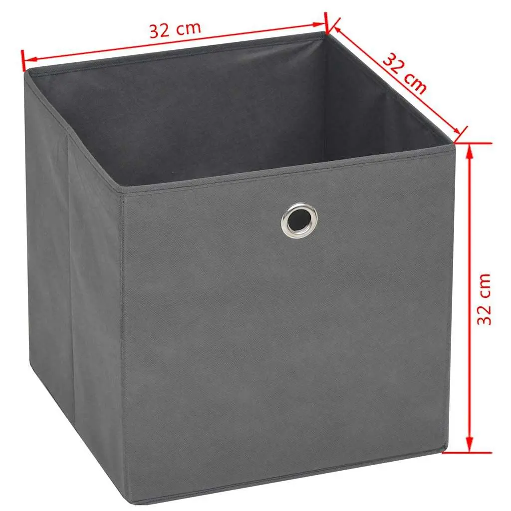 Storage Boxes Organiser 32x32x32 cm Grey Non-woven Fabric Collapsible 10 Piece