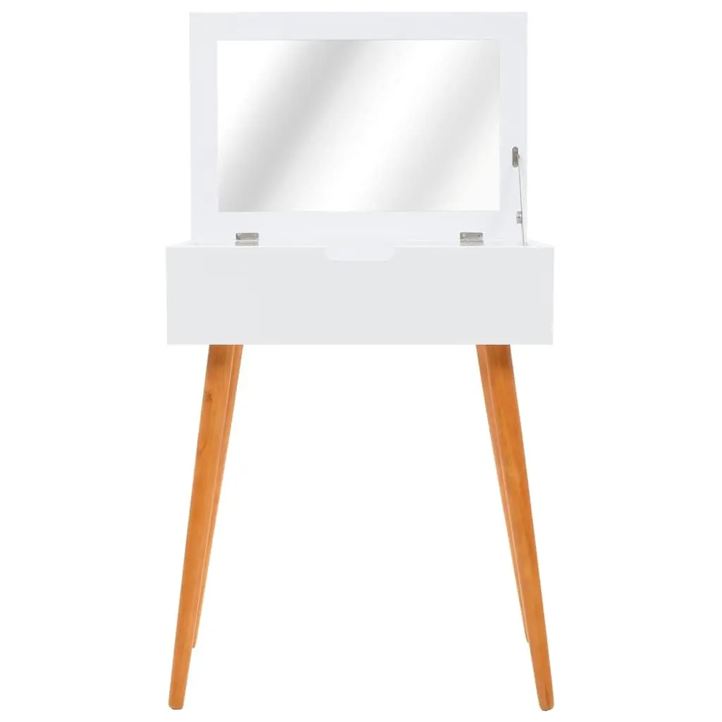 Dressing Table with Mirror Makeup Storage White MDF 60W x 40D x 75H cm