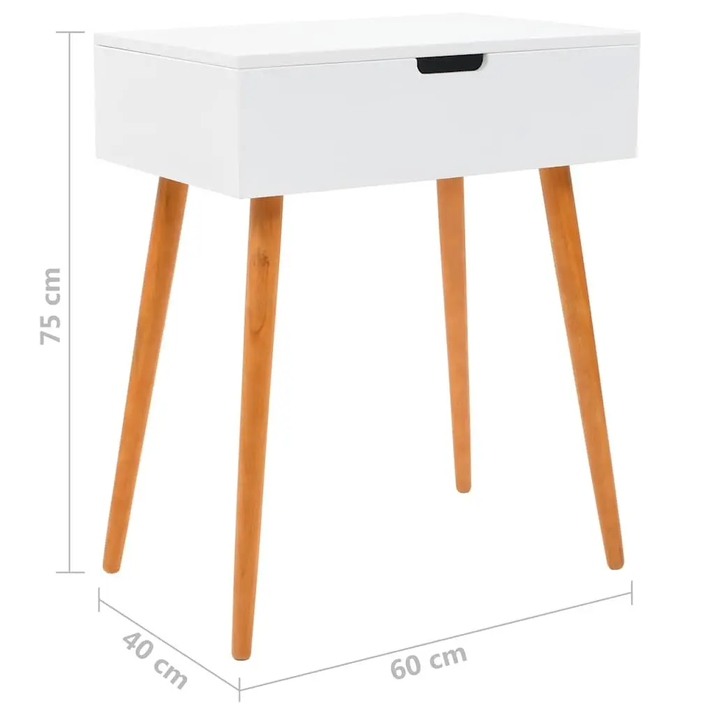 Dressing Table with Mirror Makeup Storage White MDF 60W x 40D x 75H cm
