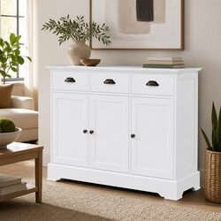Practical White Sideboard with Ample Storage Solutions