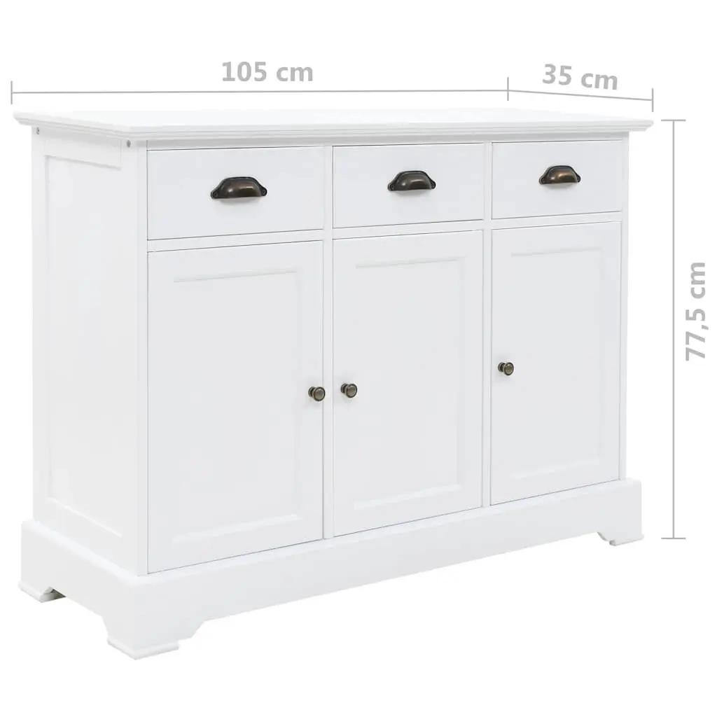 Sideboard Storage Cabinet Living Room 3 Door White